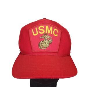 Vintage U.S. Marine Corps USMC Gold Eagle Made in USA Hat Snapback Military
